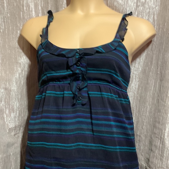 Volcom Summer Dress Navy Blue Black Stripes M - Picture 3 of 15